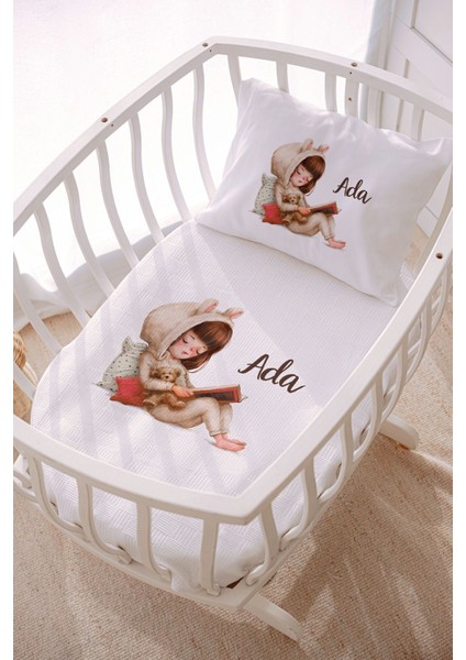 Isme Özel 70X120 Park Yatak ve Anne Yanı Pike Seti Küçük Kız