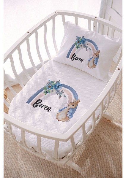 Isme Özel 70X120 Park Yatak ve Anne Yanı Pike Seti Tavşan