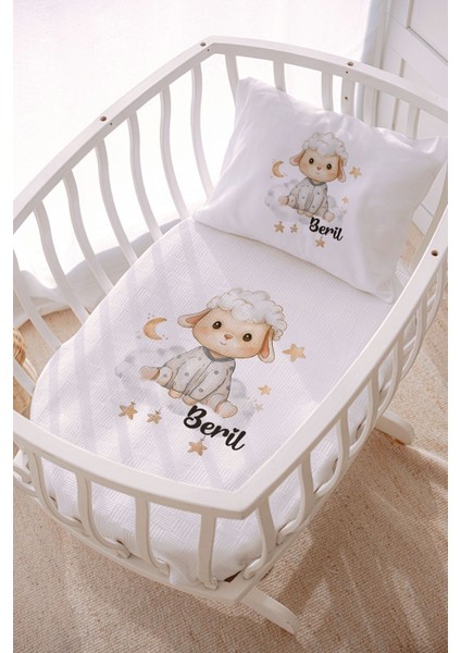 Isme Özel 70X120 Park Yatak ve Anne Yanı Pike Seti Kuzu