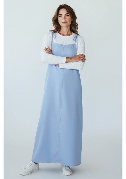 Kadın Ayarlanabilir Ip Askılı Dabıl Kumaş Elbise indirimleri