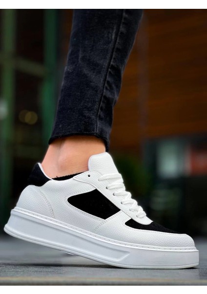 Kb-X8 Kuback Beyaz Siyah Cilt Yüksek Taban Günlük Spor Ayakkabı fırsatları