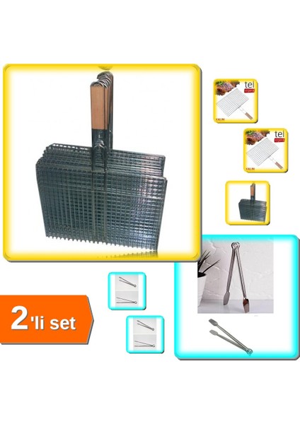 Mangal Izgarası + Paslanmaz Maşa 2'li Set - Keyifli Izgara Için Ihtiyacınız Olan Her Şey 1A3C7E