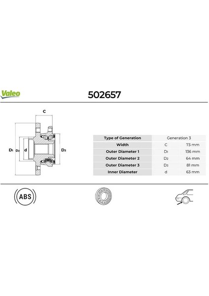 ARKA TEKER RULMANI MONDEO 4 2007-2014 KUGA 1 2008-2012 6G912C299FAH 6G912C299FAG 1769848
