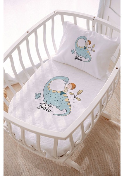 Isme Özel 70X120 Park Yatak ve Anne Yanı Pike Seti Dinozor