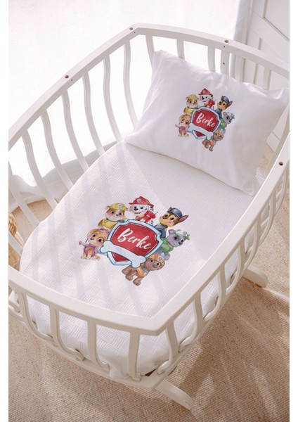 Isme Özel 70X120 Park Yatak ve Anne Yanı Pike Seti Köpek Kahramanlar