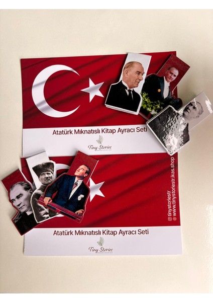 Mıknatıslı Kitap Ayracı Atatürk Temalı Set- 6 Adet modelleri