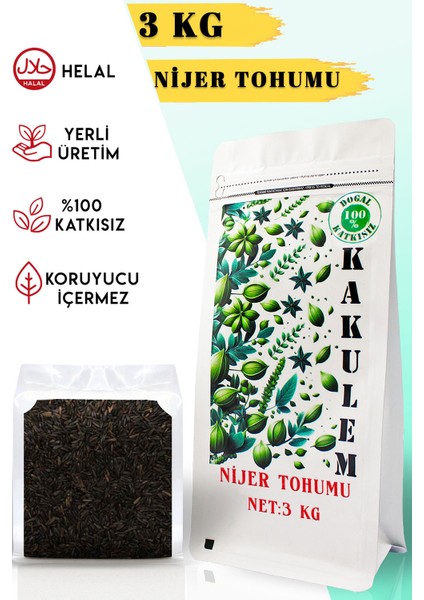 Sertifikalı Doğal Kızıştırıcı Nijer Tohumu 3 kg
