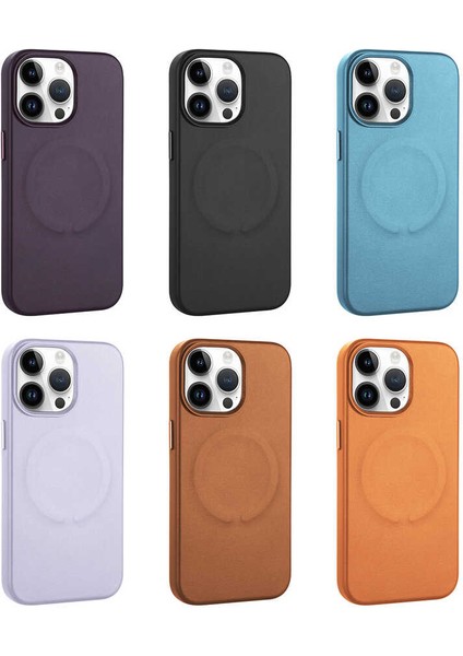 Apple iPhone 14 Pro Max Kılıf Pu Deri M-Safe Wireless Şarj Özellikli Zore Derix Kapak modelleri