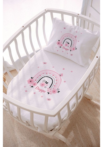 Isme Özel 70X120 Park Yatak ve Anne Yanı Pike Seti Gökkuşağı