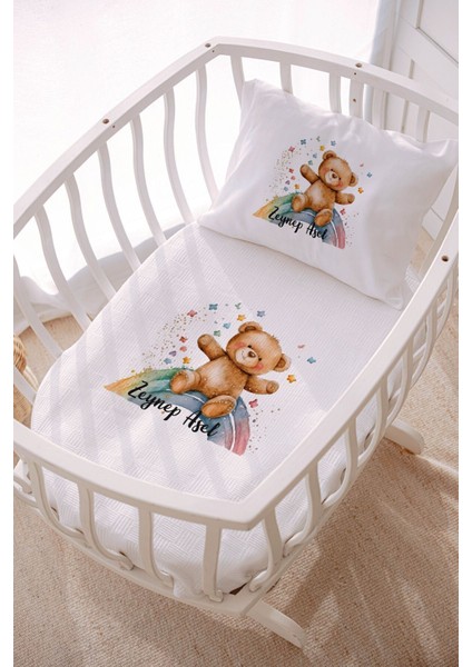 Isme Özel 70X120 Park Yatak ve Anne Yanı Pike Seti Ayıcık