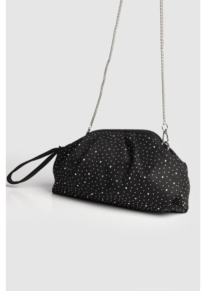 Kadın Sofya Kadife Taşlı Portföy- Askılı Çanta Taşlı Siyah Süet fiyatları