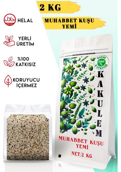 Sertifikalı Premium Karışık Muhabbet Kuşu Yemi 2 kg