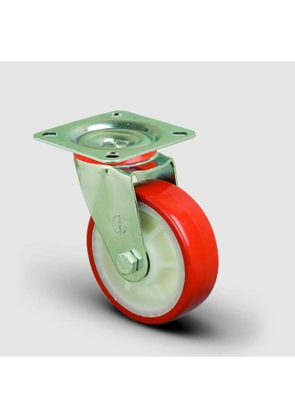 EK01ZKP150 Yanmaz Tip Döner Tablalı Sarhoş Poliüretan Kaplı Tekerlek ÇAP:150 210 kg Taşır