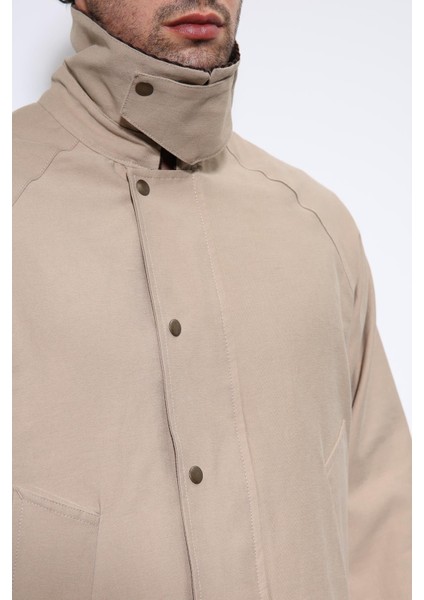 Bej Kontrast Yaka Erkek Ceket fırsatları