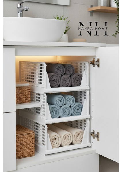 3 Adet Çok Amaçlı Kayar Raf – Dolap Içi Çekmeli Modüler Düzenleyici Gardırop Mutfak Banyo