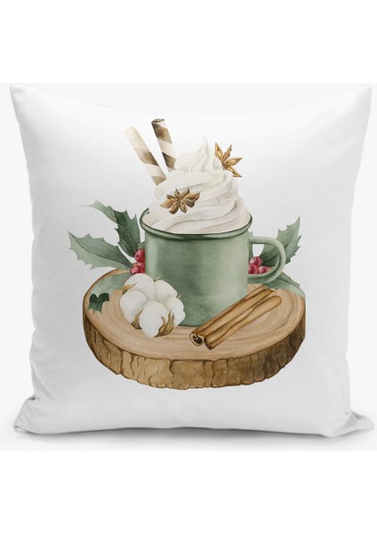 4 Lü Çift Taraflı Dijital Baskı Kırlent Kılıfı Yılbaşı Desenli modelleri