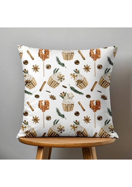 4 Lü Çift Taraflı Dijital Baskı Kırlent Kılıfı Yılbaşı Desenli fırsatları