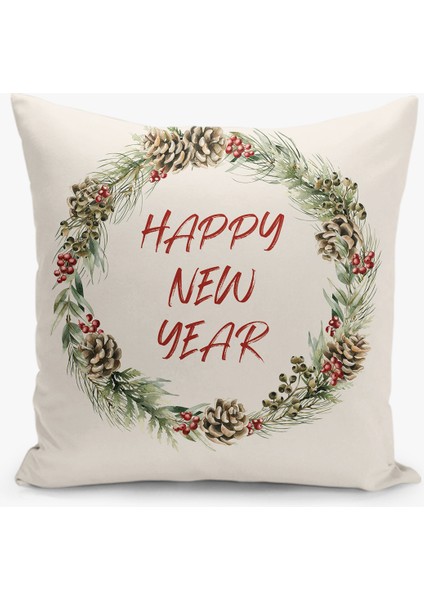 8 Li Çift Taraflı Dijital Baskı Kırlent Kılıfı Yılbaşı / Cristmas Desenli modelleri