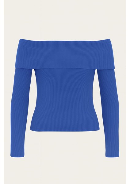 Fitilli Madonna Yaka Kadın Bluz Mavi fiyatları