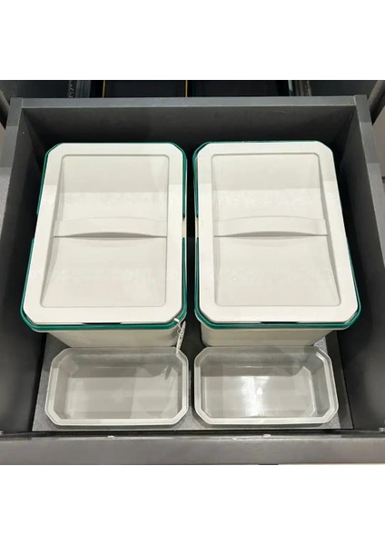 2541 Çekmece Içi Manuel Çöp Kovası 24+2 Litre Gri 2 Kovalı 70CM fırsatları