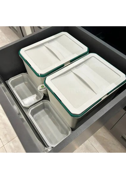 2541 Çekmece Içi Manuel Çöp Kovası 24+2 Litre Gri 2 Kovalı 70CM