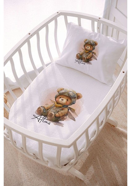 Isme Özel 70X120 Park Yatak ve Anne Yanı Pike Seti Ayıcık