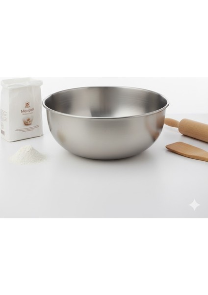 Profesyonel Paslanmaz Çelik Hamur Yoğurma ve Karıştırma Kabı - Büyük Boy