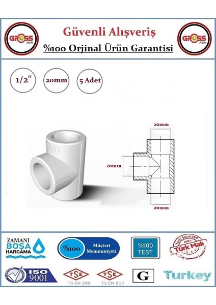 PPRC TE - 20mm - 5 Adet