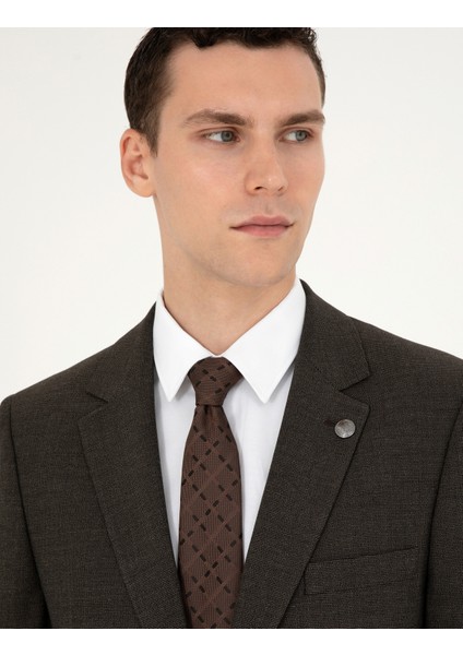 Erkek Kahverengi Slim Fit Takım Elbise 50292221-VR029 fiyatları