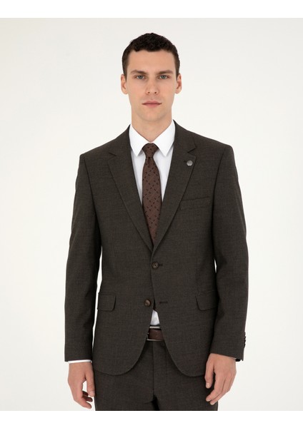 Erkek Kahverengi Slim Fit Takım Elbise 50292221-VR029 modelleri
