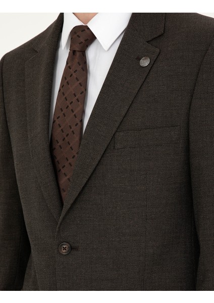 Erkek Kahverengi Slim Fit Takım Elbise 50292221-VR029