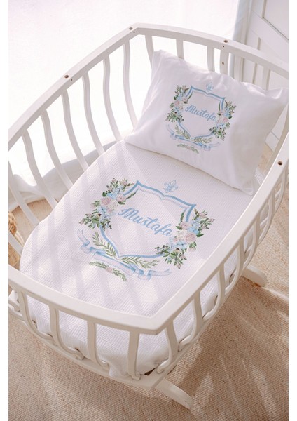 Isme Özel 70X120 Park Yatak ve Anne Yanı Pike Seti Çiçek