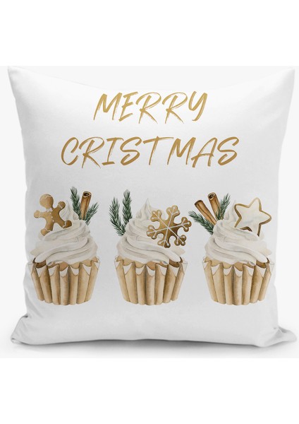 8 Li Çift Taraflı Dijital Baskı Kırlent Kılıfı Yılbaşı / Cristmas Desenli modelleri