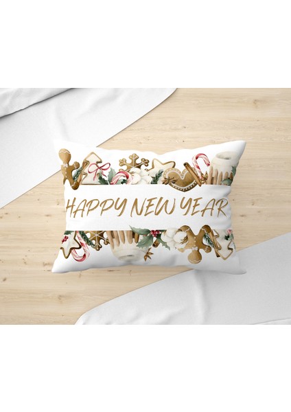 8 Li Çift Taraflı Dijital Baskı Kırlent Kılıfı Yılbaşı / Cristmas Desenli indirimleri