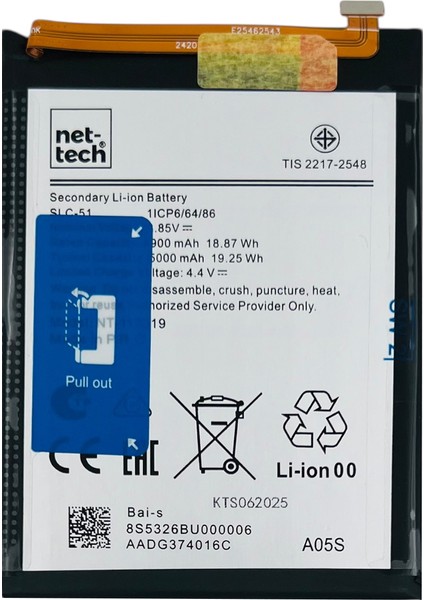 Teknonet Samsung Galaxy A05S Uyumlu Nettech 5000 Mah Batarya