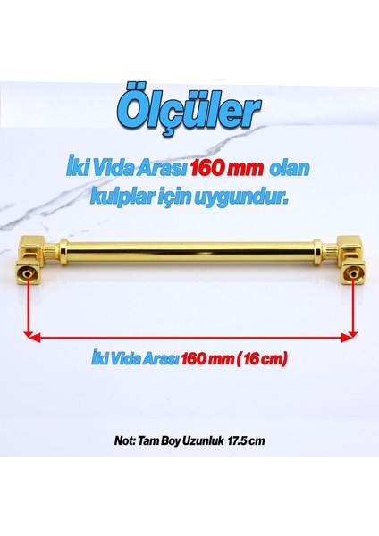 Mobilya Çekmece Mutfak Dolabı Dolap Kulpları Kulb 16 cm Metal Gold Altın Kulp 160 mm fiyatları