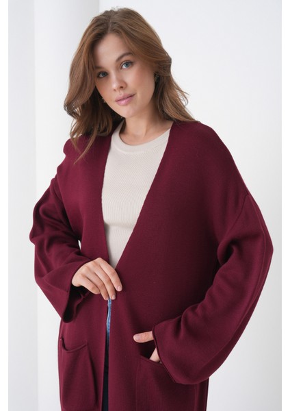 Kadın Tesettüre Uygun Maxi Boy Uzun Kol Cepli Spor Şık Triko Ceket fiyatları