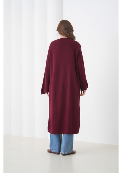 Kadın Tesettüre Uygun Maxi Boy Uzun Kol Cepli Spor Şık Triko Ceket modelleri