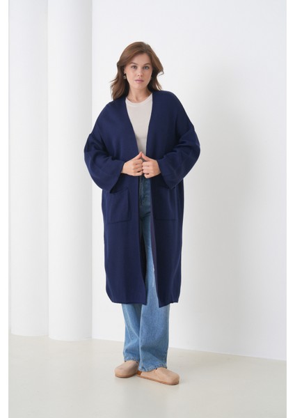 Kadın Tesettüre Uygun Maxi Boy Uzun Kol Cepli Spor Şık Triko Ceket fiyatları