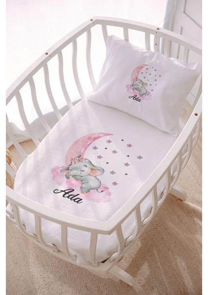 Isme Özel 70X120 Park Yatak ve Anne Yanı Pike Seti Fil