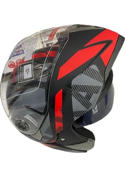 Çene Açılır Güneş Vizörlü Motosiklet Kaskı Kırmızı L Beden Baş Çevresi: 59-60CM fiyatları