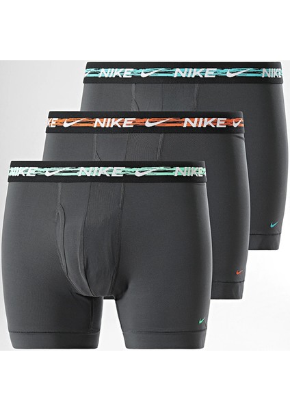 Dri Fit Ultra Stretch 3 Pack Micro 3 Lü Paket Kısa Boxer Antrasit 3 Renk Bantlı