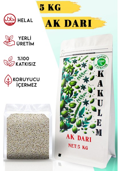 Sertifikalı Muhabbet Kuşu Papağan Yemi Ak Darı 5 kg