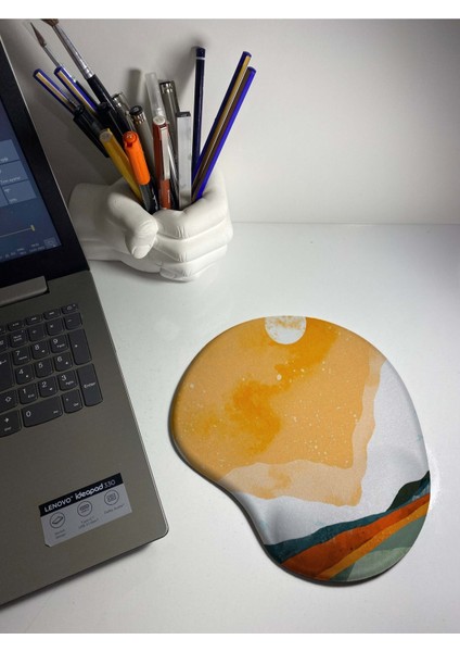 Manzara Çizim Bilek Destekli Mouse Pad