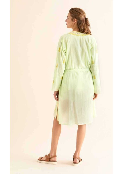İşlemeli Açık Kimono Açık Yeşil Y9962101_436 indirimleri