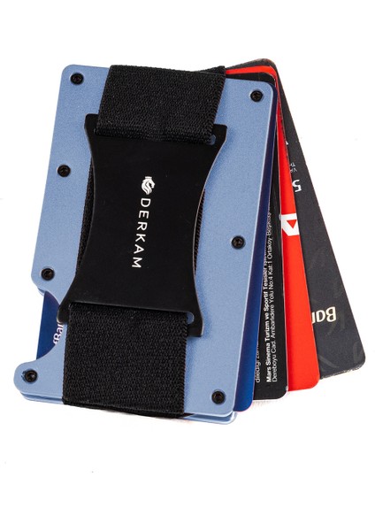 Derkam Minimalist Cüzdan & Kartlık - Erkek Kartlık | RFID Korumalı Alüminyum Kartlık | T-Blue modelleri