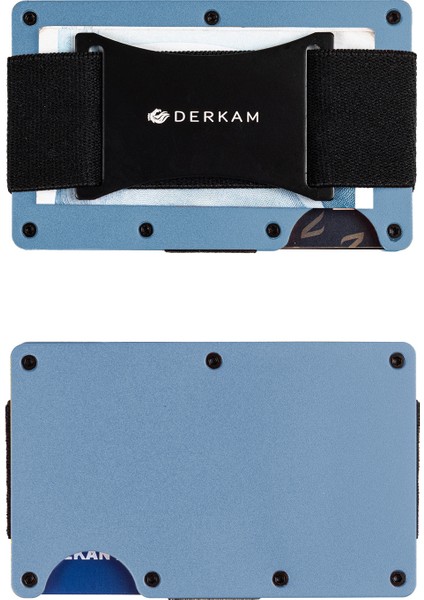 Derkam Minimalist Cüzdan & Kartlık - Erkek Kartlık | RFID Korumalı Alüminyum Kartlık | T-Blue fırsatları