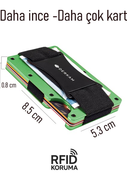 Derkam Minimalist Cüzdan & Kartlık - Erkek Kartlık | RFID Korumalı Alüminyum Kartlık | T-Khaki fiyatları