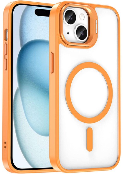 Apple iPhone 14 Kılıf M-Safe Şarj Özellikli Standlı Zore M-Safe Klon Lensli Kapak fiyatları