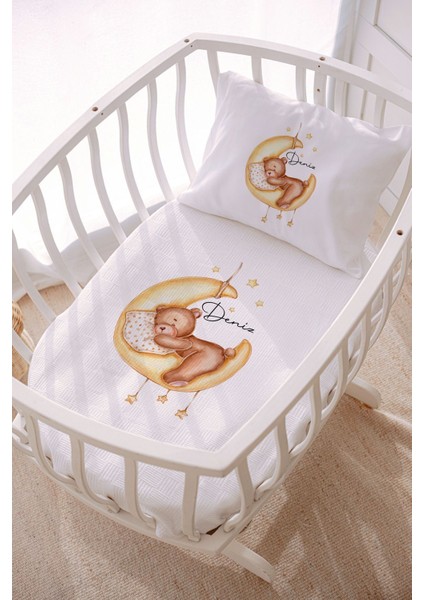 Isme Özel 70X120 Park Yatak ve Anne Yanı Pike Seti Ayıcık